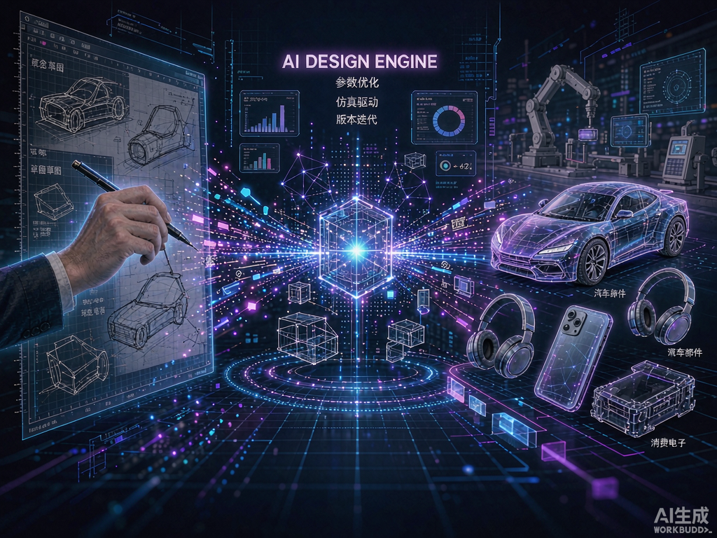 AI赋能工业设计概念图：从设计师草图到AI处理再到3D产品方案
